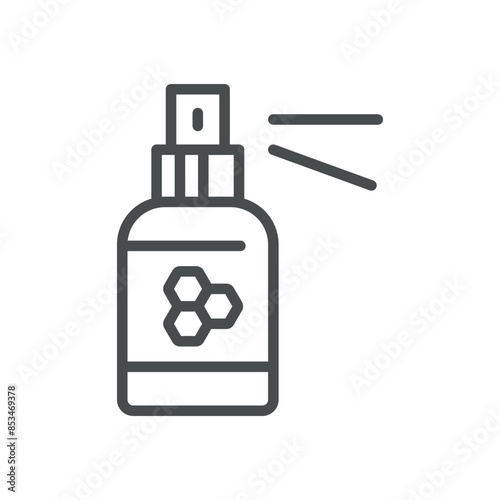 Propolis Spray Icon. Thin Line Illustration of a Spray Bottle Containing Propolis Extract, Representing Natural Health Remedy.