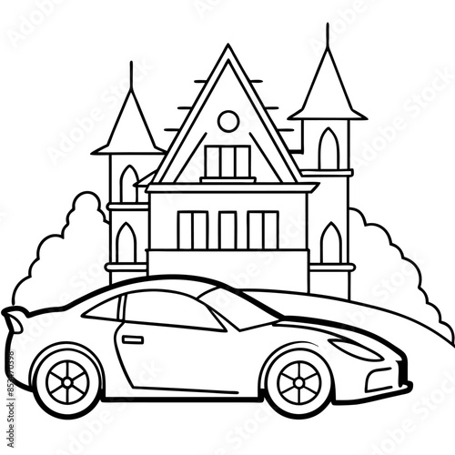 Sports car coloring pages for children coloring book