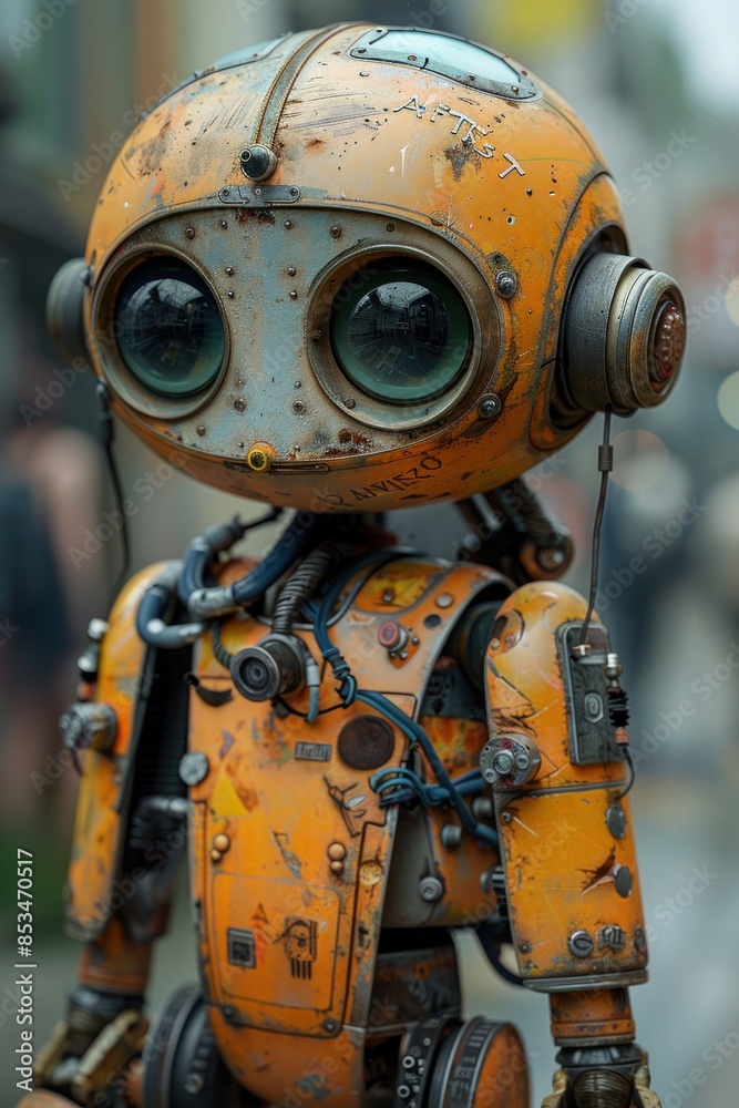 Rusty Yellow Robot with Big Eyes Rusty Yellow Robot with Big Eyes