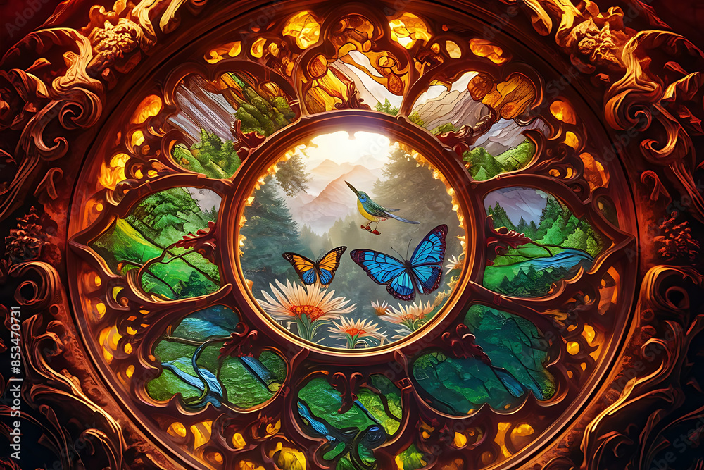 Fototapeta premium stained glass window