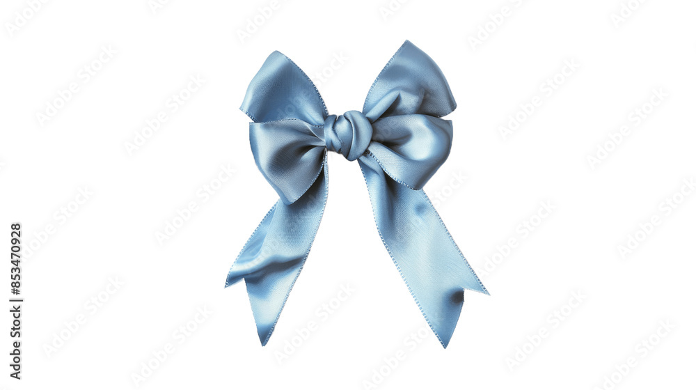 Light blue satin silk ribbon tied bow isolated on transparent background PNG Light blue satin silk ribbon tied bow isolated on transparent background PNG