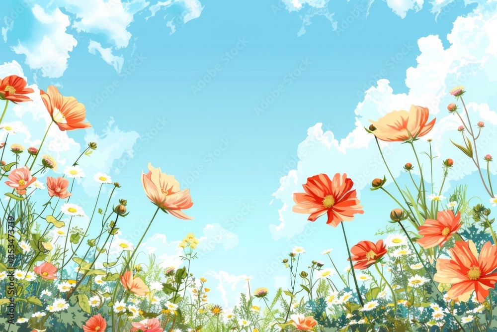 Obraz premium Summer Background illustration created with Generative AI