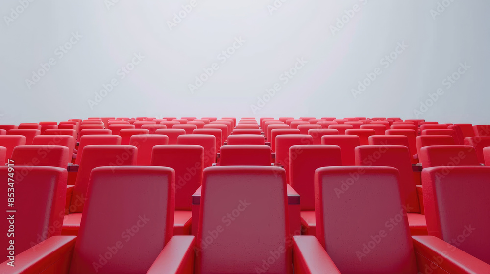 Fototapeta premium rows of red seats in cinema
