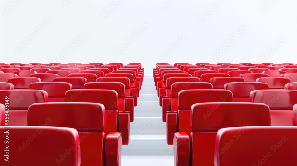 Fototapeta premium rows of red seats in cinema