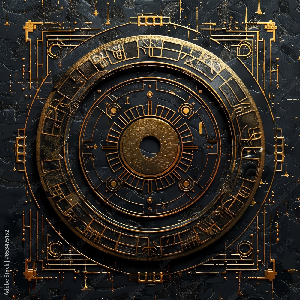 Fototapeta premium Elegant egp symbol with detailed patterns and high-tech aesthetics