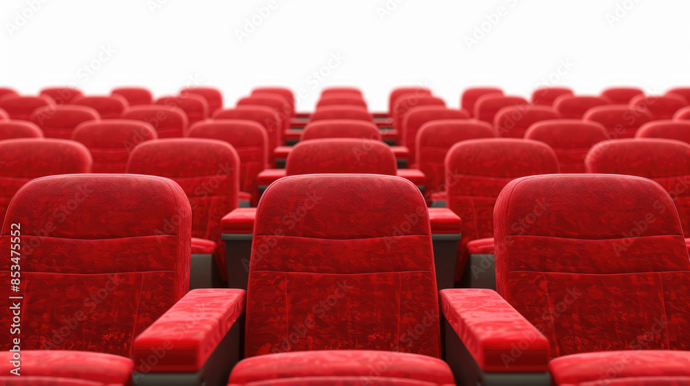 Fototapeta premium rows of red seats in cinema