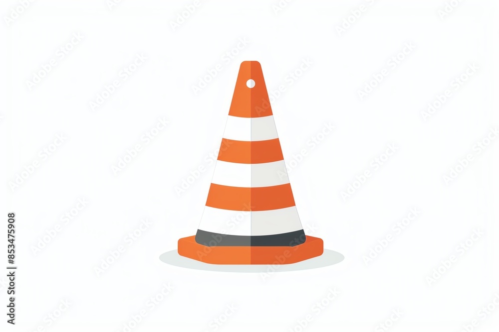 Illustration of an orange and white traffic cone isolated on a white background. Ideal for transportation, safety signage, and construction themes. Illustration of an orange and white traffic cone isolated on a white background. Ideal for transportation, safety signage, and construction themes.