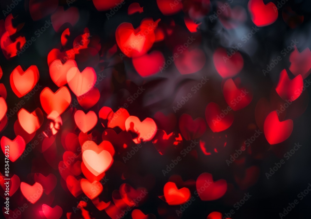 Abstract red heart bokeh background for Valentine's Day Abstract red heart bokeh background for Valentine's Day