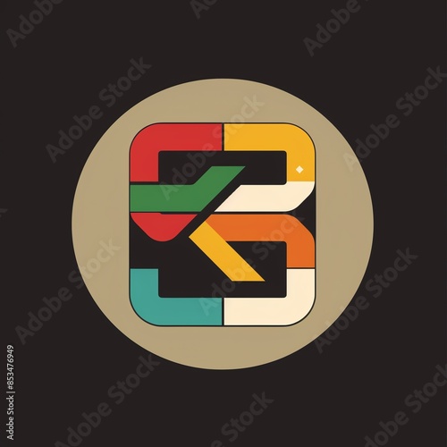 Minimalistic kes symbol icon with sleek design and vibrant colors photo