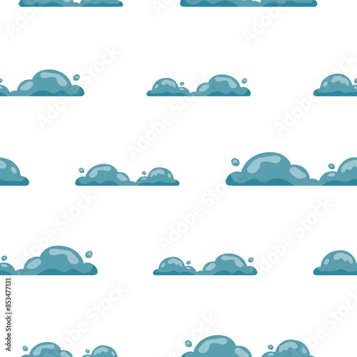 Cumulus cloud cartoon. Seamless pattern. Sky air symbol. Vector drawing. Design ornaments.