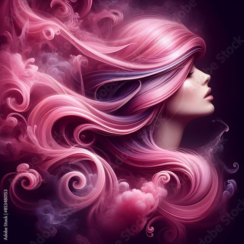 Beautiful Girl with Pink Hair Background,Stunning Pink-Haired Girl Background.