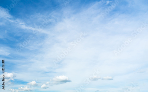 Sky Cloud Blue Background Paronama Web Cloudy summer Winter Season Day, Light Beauty Horizon Spring Brigth Gradient Calm Abstract Backdrop Air Nature View Wallpaper Landscape Cyan color Environment. photo