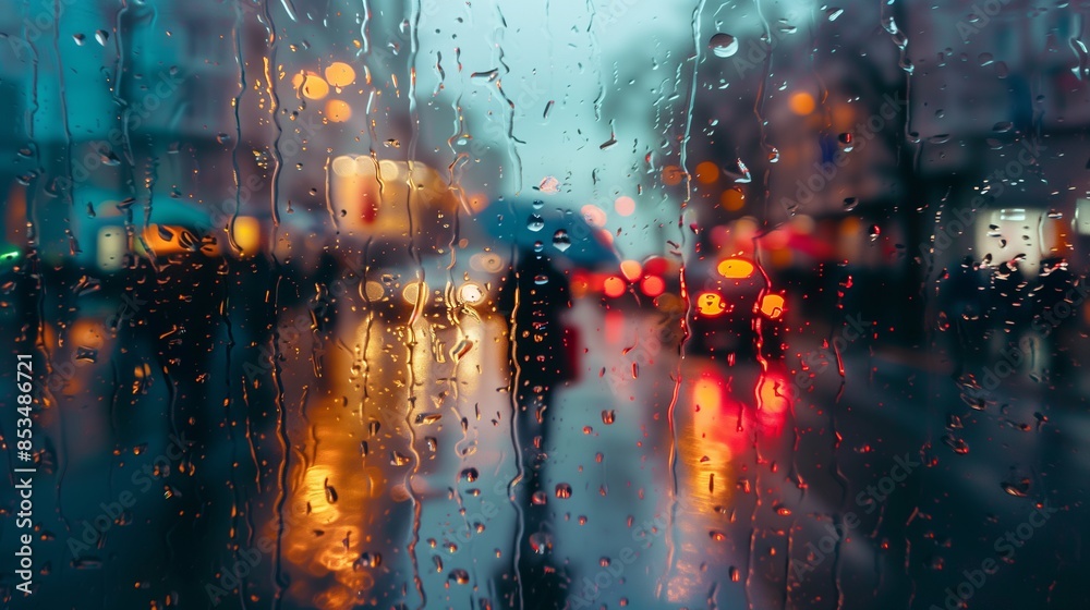 Obraz premium rainy day seen through glass