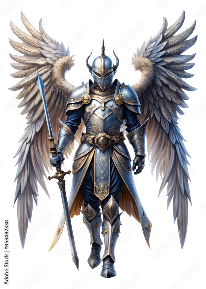 Obraz premium a knight with wings mystic character isolated on transparent background
