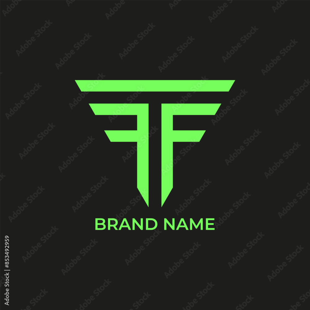 Fototapeta premium FF, FTF, monogram letter logo with black background