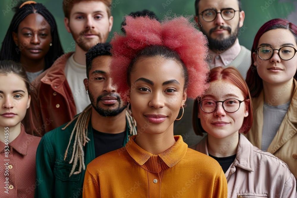 Diverse young adults smiling together