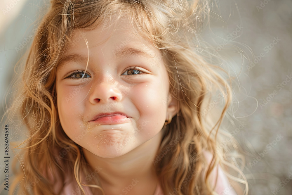 Little girl making silly and funny faces, capturing the joy and playfulness of childhood Little girl making silly and funny faces, capturing the joy and playfulness of childhood