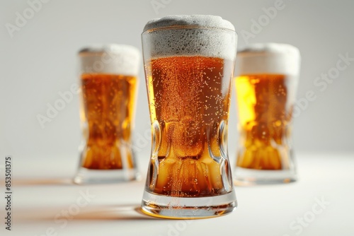 Glass of Beer isolate white background. Beverage and Alcohol concept