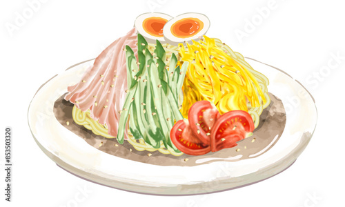 冷やし中華のイラスト