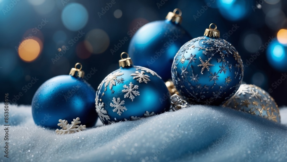 blue christmas background with snowflakes and christmas balls. blue christmas background with snowflakes and christmas balls.