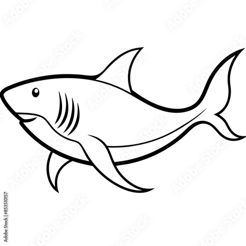 Fish Vector Line Art Illustration - Printable Graphics Design File. Elegant fish vector line art illustration, perfect for printable graphic design projects