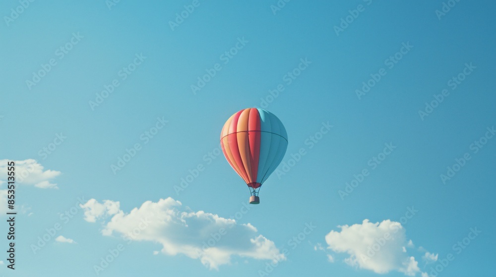 Naklejka premium Colorful hot air balloon soaring in the sky