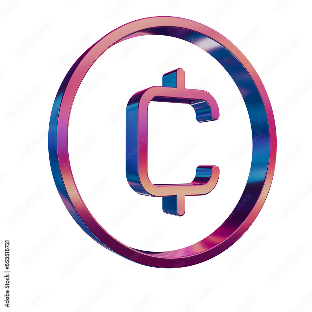 3D Neon Retro Icon - Cryptocurrency Circuit Cash Symbol 3D Neon Retro Icon - Cryptocurrency Circuit Cash Symbol