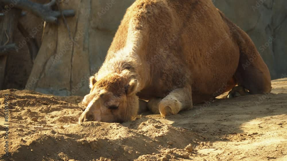 A camel resting in the Zoo. Close up A camel resting in the Zoo. Close up