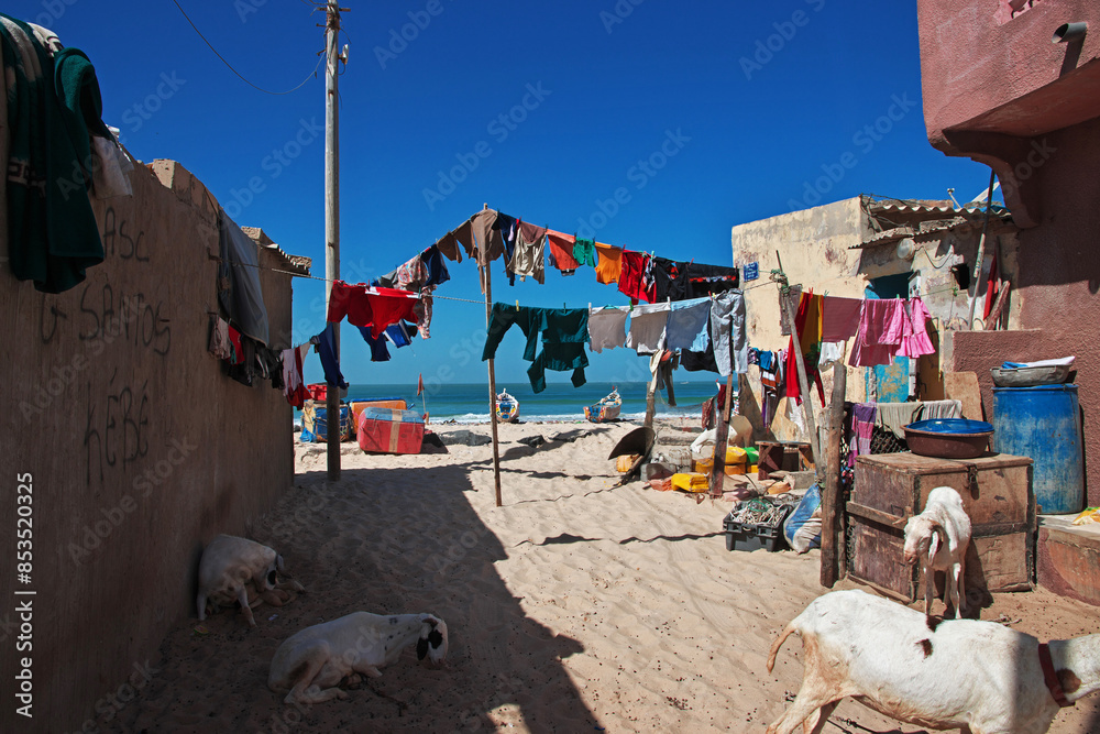 Vintage street of Saint-Louis, Senegal, West Africa