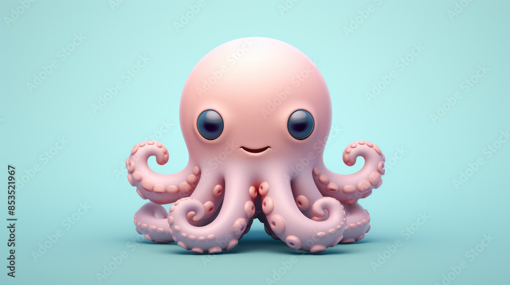Adorable clay Octopus art created with Blender, featuring muted pastels and a matte background with subtle gradients, giving it a kawaii look. Adorable clay Octopus art created with Blender, featuring muted pastels and a matte background with subtle gradients, giving it a kawaii look.