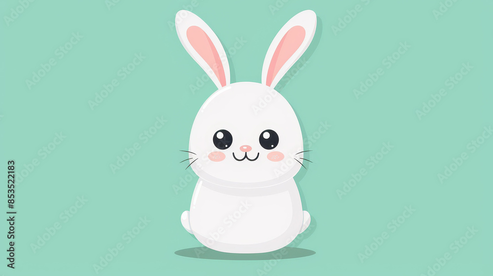 Cute cartoon bunny jumping with joy on a clean background, celebrating World Smile Day. Cute cartoon bunny jumping with joy on a clean background, celebrating World Smile Day.
