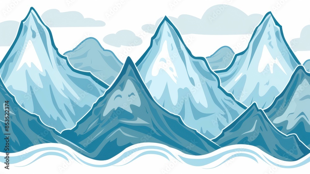 Fototapeta premium Explore the serene beauty of a mountain landscape with billowing clouds in this breathtaking image.