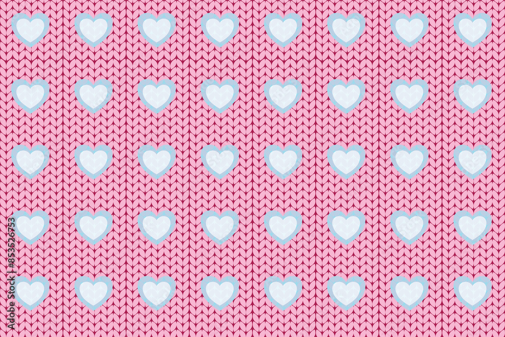 seamless pattern with hearts knitting