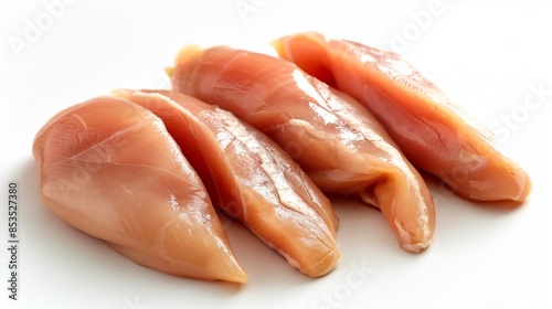 Fresh Raw Chicken Breast Fillets on White Background - High-Quality Protein Source for Healthy Cooking and Meal Preparation