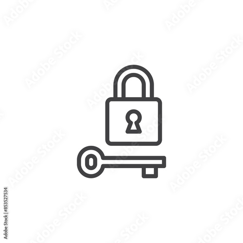 Lock and Key line icon