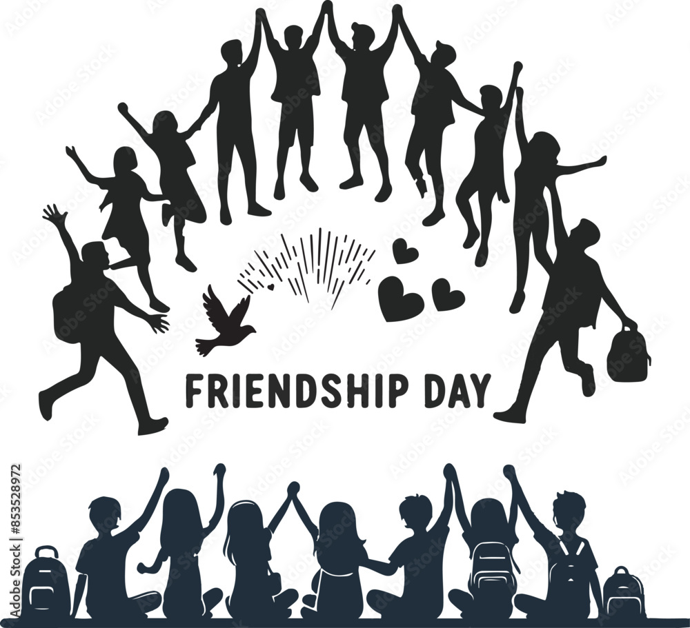 Happy international friendship day view of friends group - Generative AI Happy international friendship day view of friends group - Generative AI