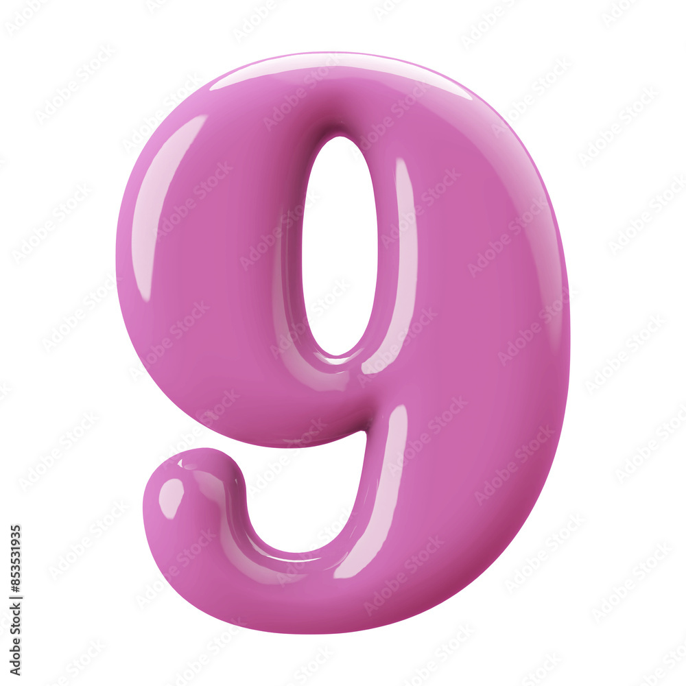 Pink 3D Number 9 Pink 3D Number 9