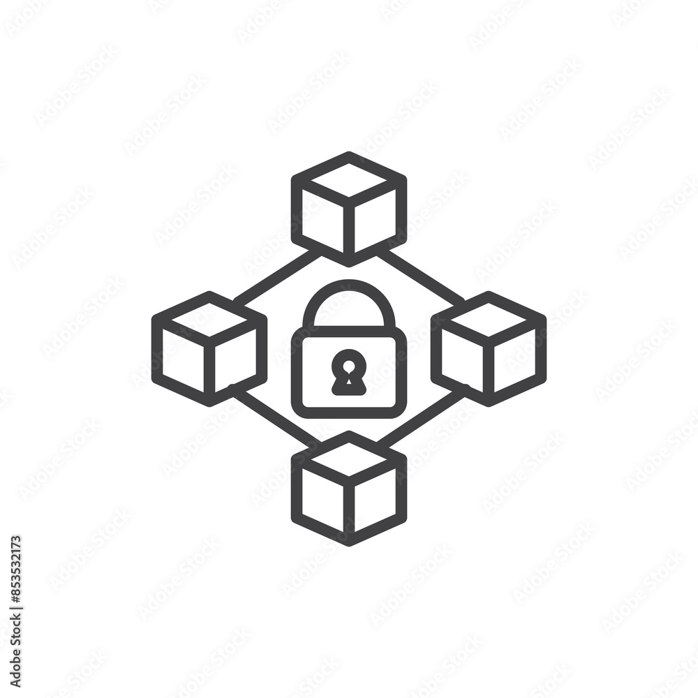Blockchain Security line icon Blockchain Security line icon