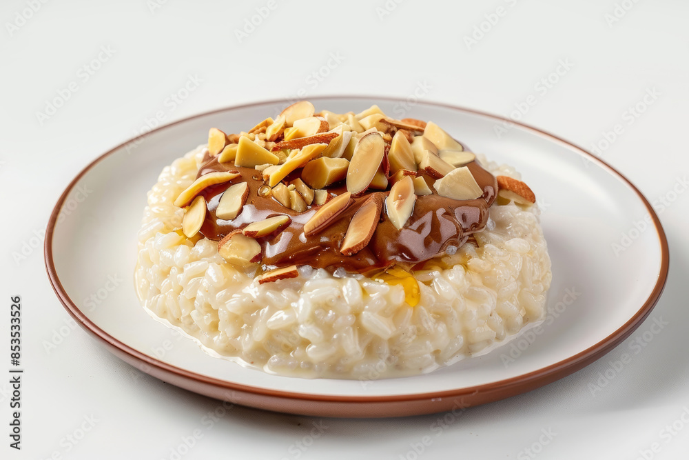 Vanilla Bean Infused Rice Pudding with Honey Almond Ganache Vanilla Bean Infused Rice Pudding with Honey Almond Ganache