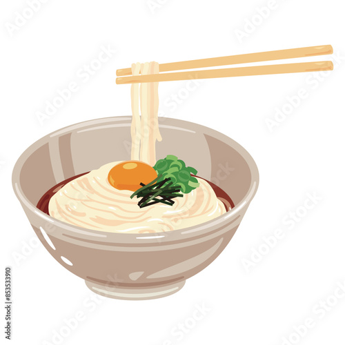 麺を持ち上げられたぶっかけうどん