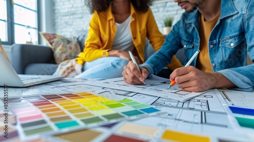 Pair Discussing Home Design Plans