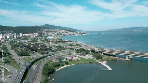 Pedro Ivo Campos Bridge structure located in Florianópolis, Brazil photo