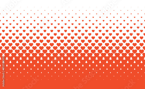 Vector red heart halftone gradient. Comics effect. Isolated on white background photo