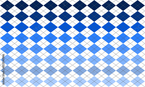 blue and white plaid, Blue gradient degrade diamond with dot line grid on top repeat pattern, replete image, design for fabric printing