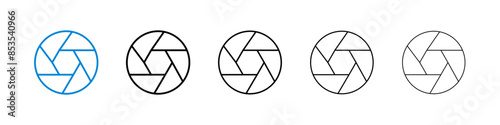 Aperture black and white vector icon