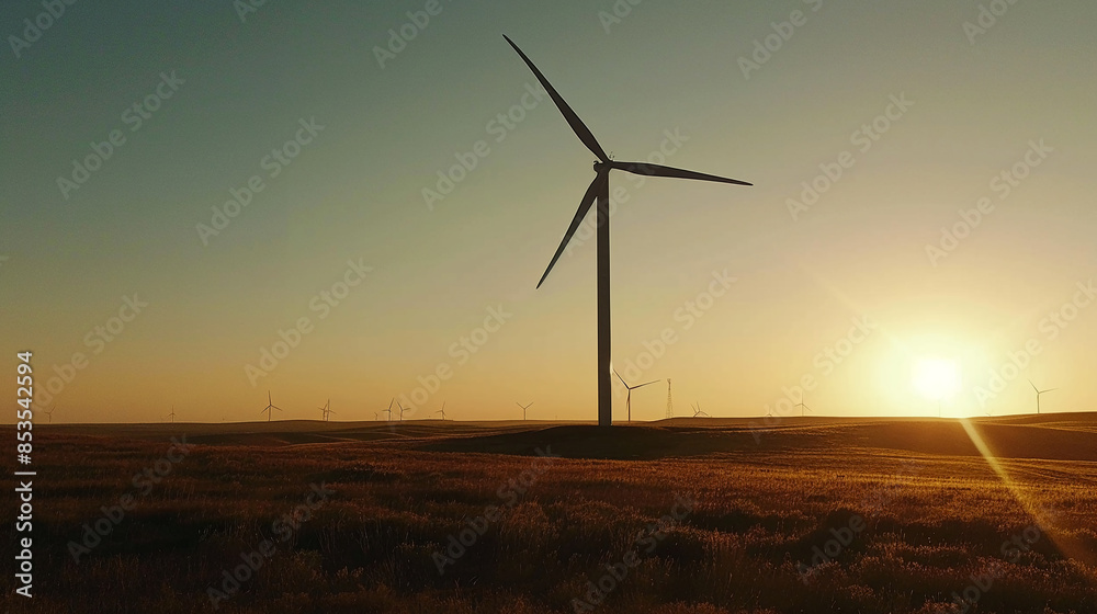 A wind turbine silhouetted against a clear sky. Wind Turbine A wind turbine silhouetted against a clear sky. Wind Turbine