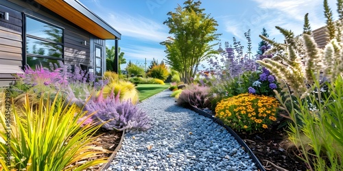 Ecofriendly Landscaping Using Native Plants for Sustainable Yards and Gardens. Concept Eco-friendly Landscaping, Native Plants, Sustainable Yards, Gardens, Environmental Conservation photo