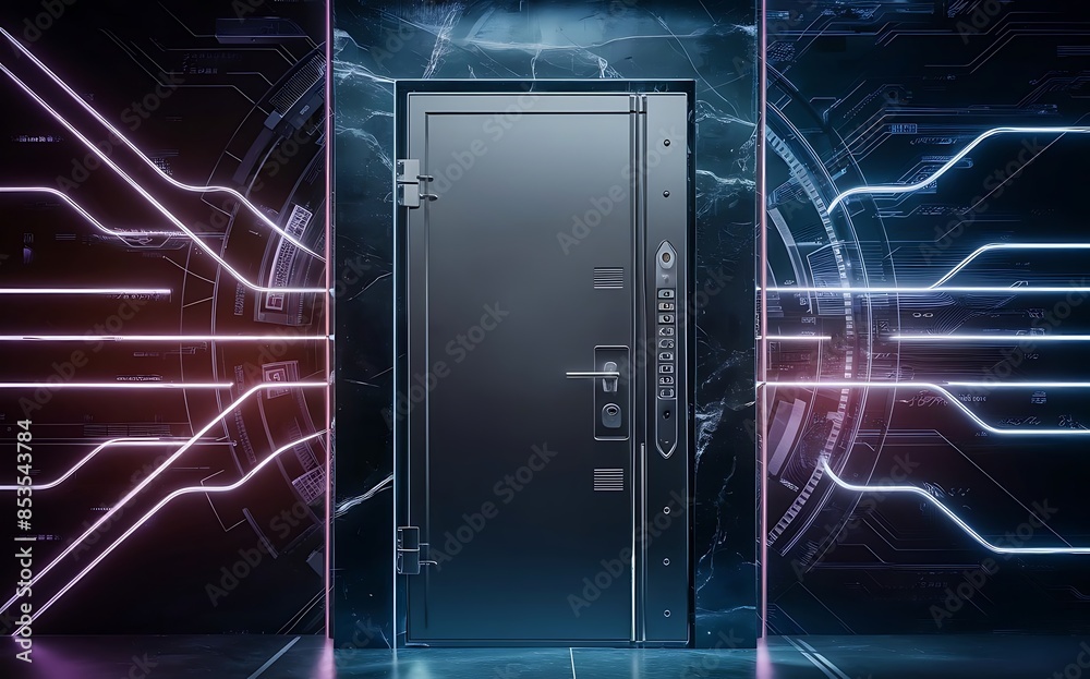 Naklejka premium Data Protection, Cyber Security, and Shield Guard to Protect Identity Business Technology