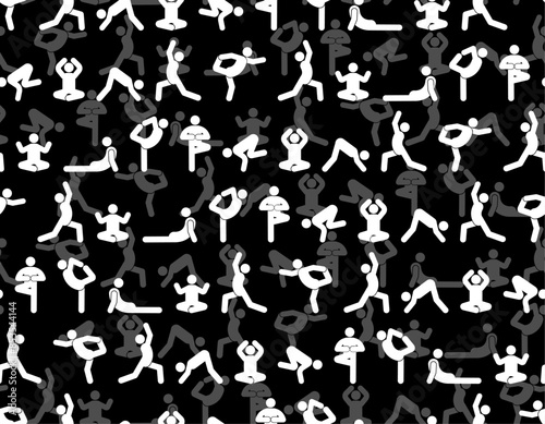 Yoga Pattern seamless. Icon for yoga pose class Background