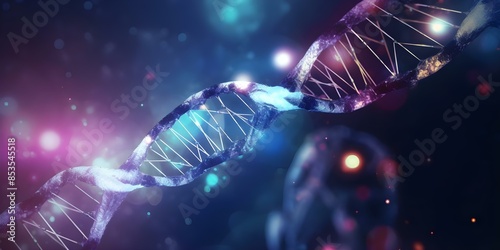 DNA Molecules in Space A Background for Science and Medical Technology. Concept Space Exploration, DNA Molecules, Medical Technology, Science Background, Space Research photo